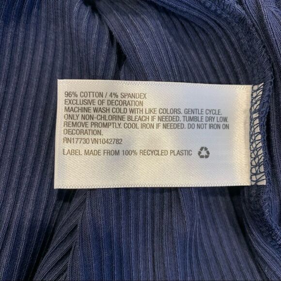 Wild Fable Blue Ribbed Long Sleeve Butterfly Bodycon Dress, Size Extra Large - Picture 9 of 11